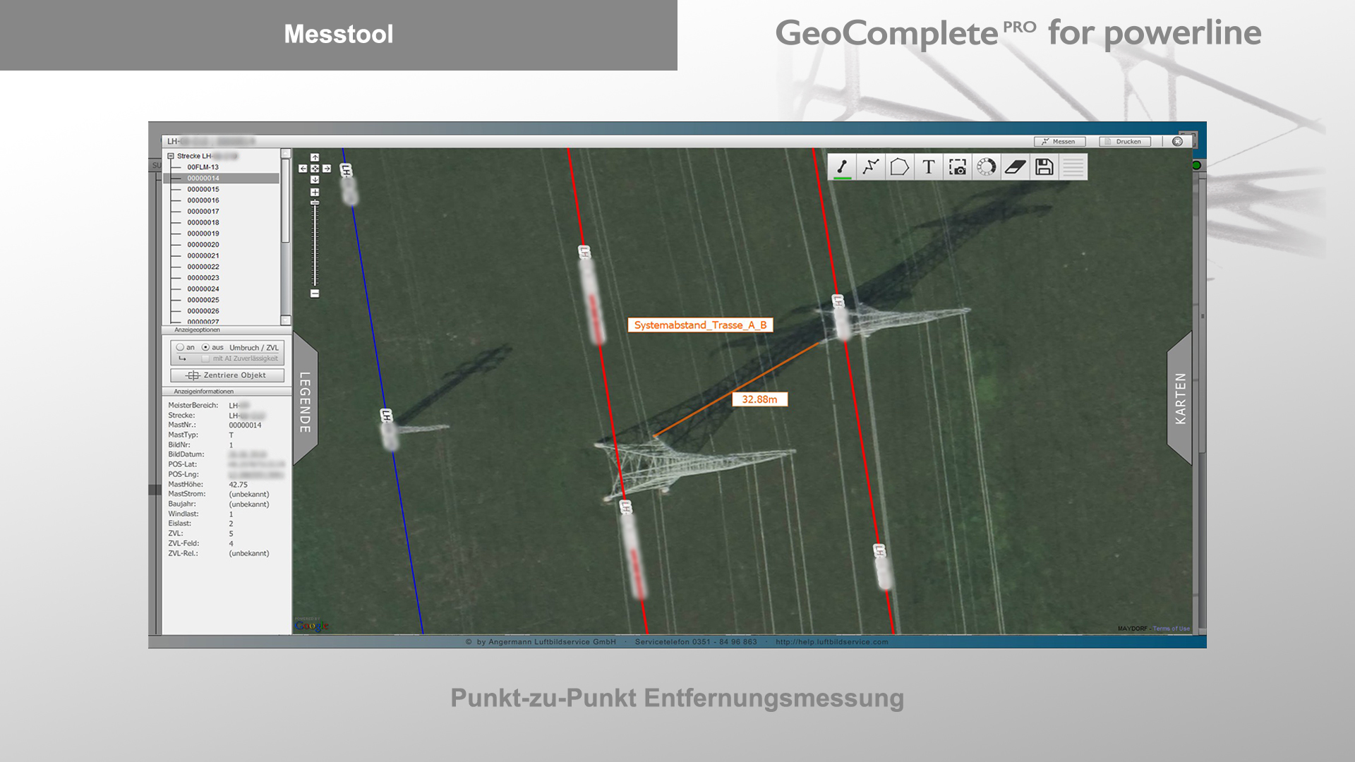 GeoComplete Messtool: Punkt-zu-Punkt-Vermessung