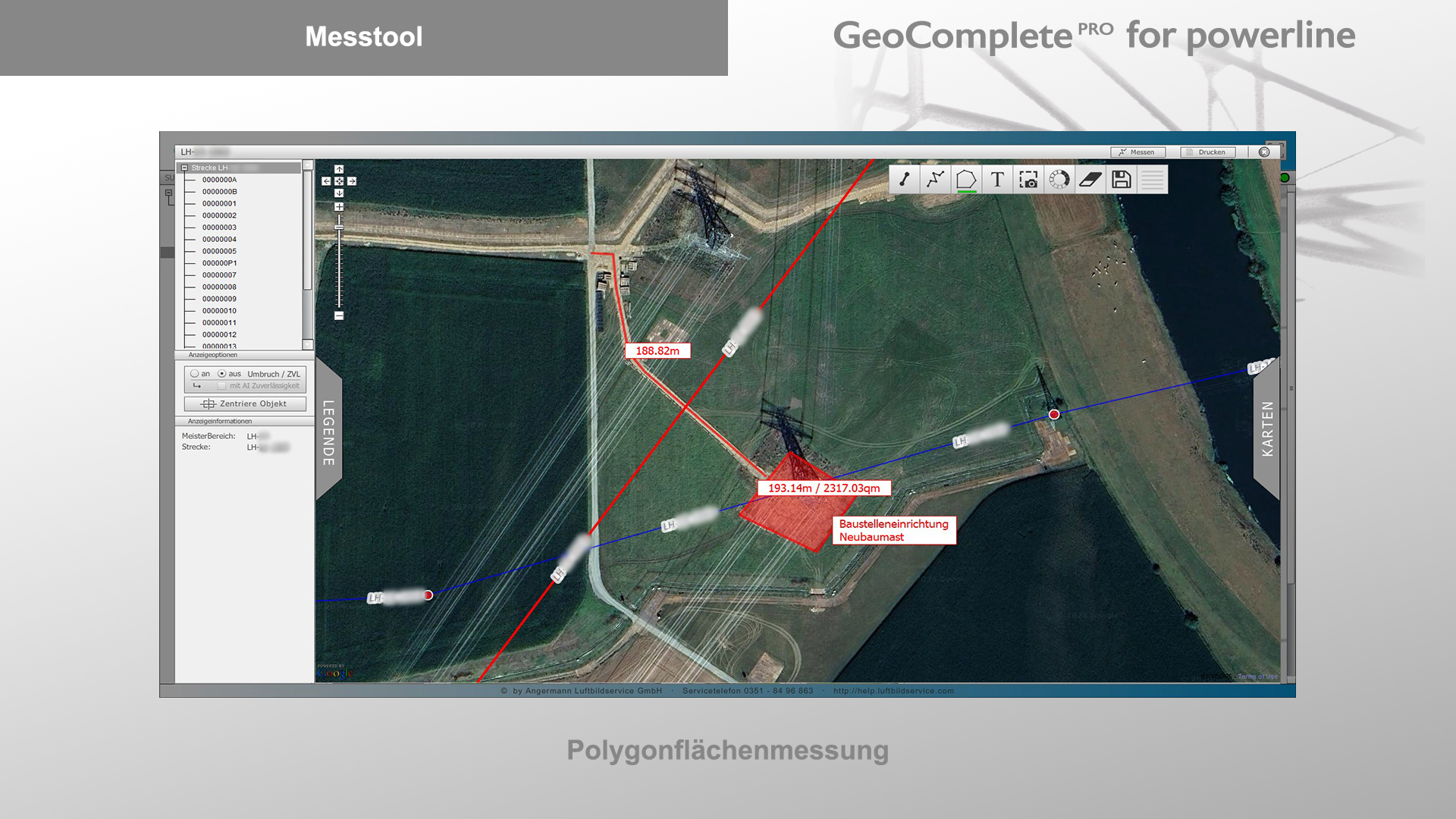 GeoComplete Messtool: Polygon-Flächenvermessung für BE-Flächen